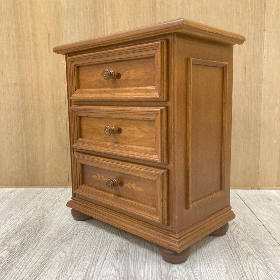 イタリア　象嵌　３段チェスト　サイドチェスト　クラシック