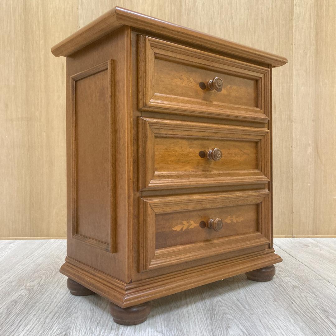 イタリア　象嵌　３段チェスト　サイドチェスト　クラシック