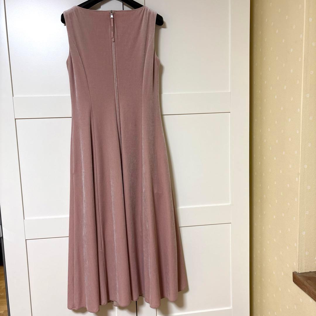 FOXY ベロア　ピンクページュワンピース