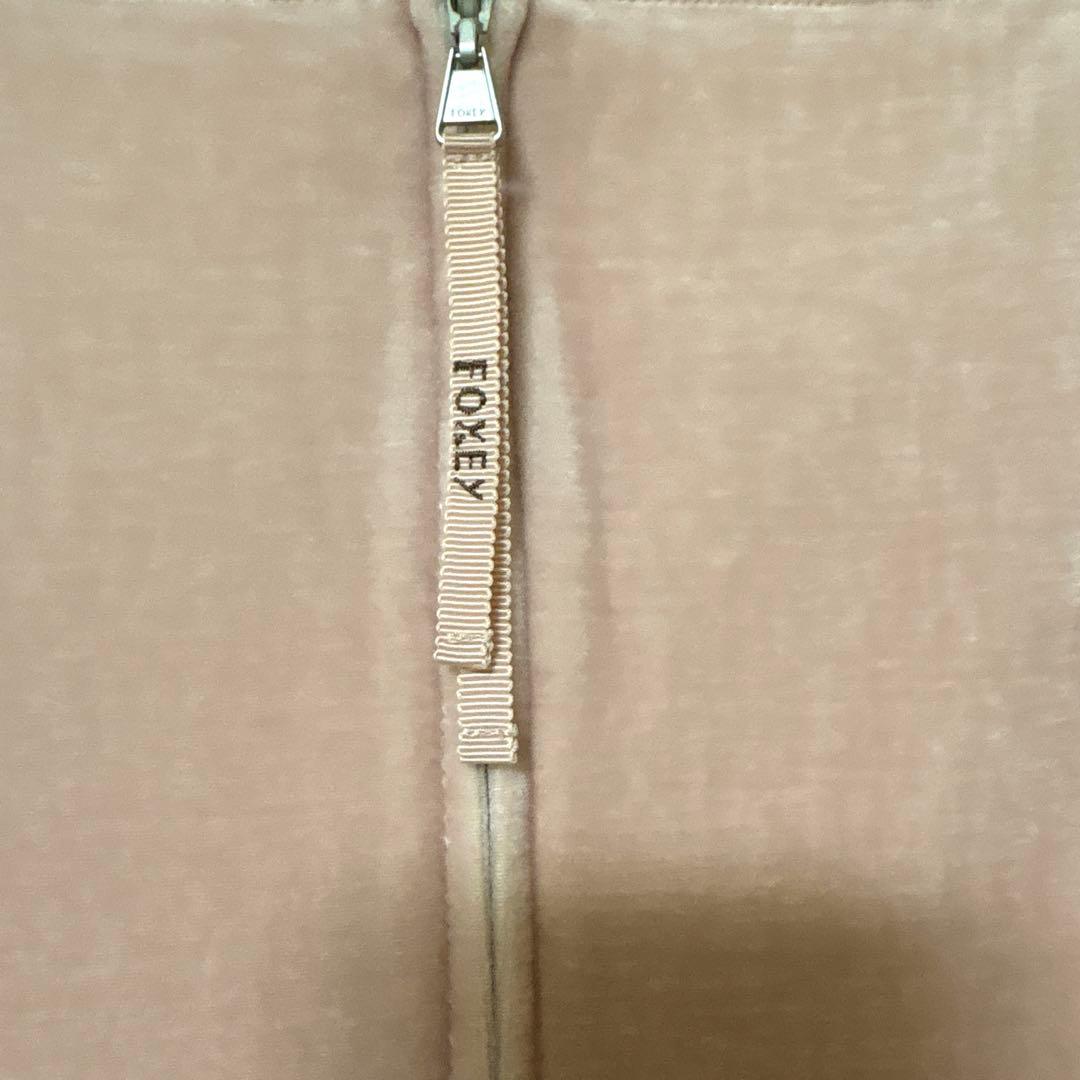 FOXY ベロア　ピンクページュワンピース