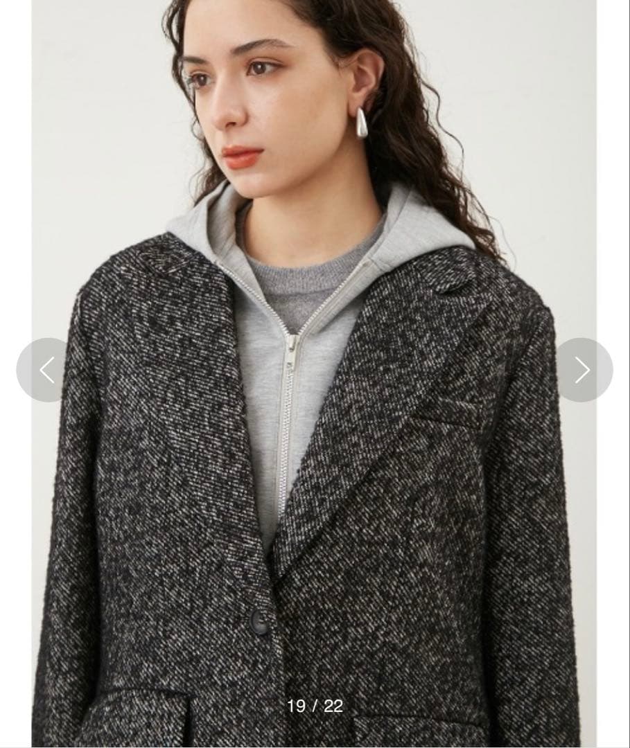 Mila Owen フードドッキングシングルブレストジャケット◇ツイード 1