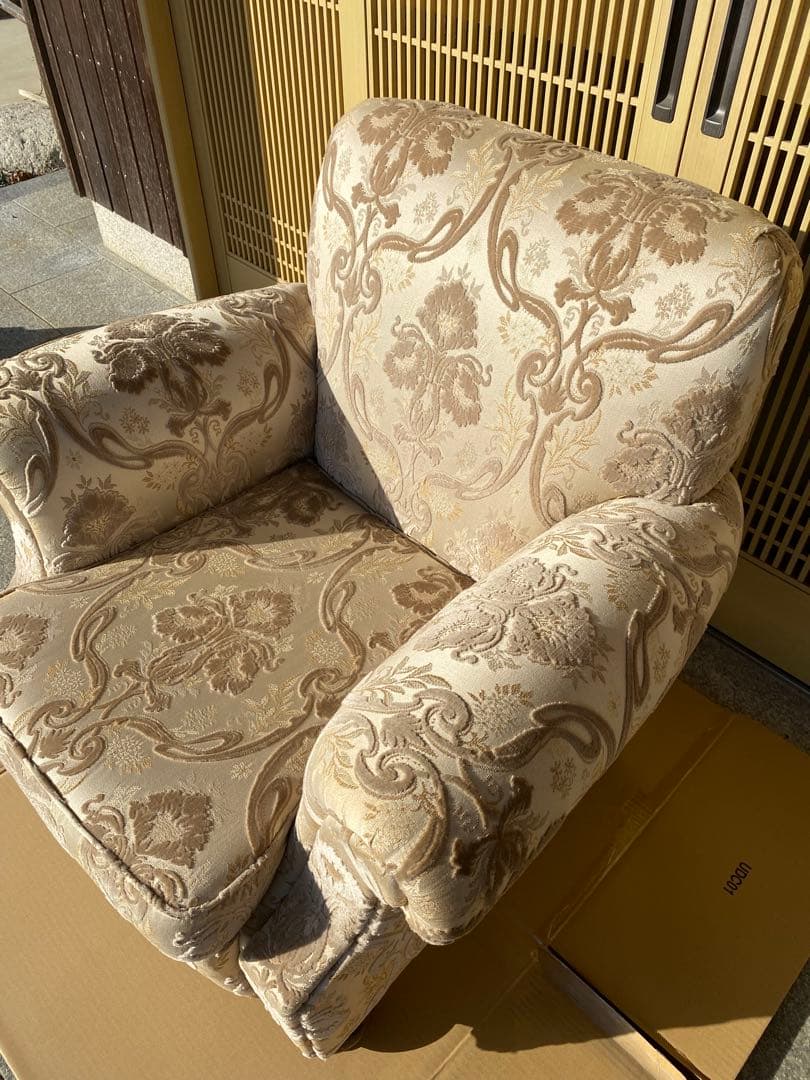 【あーる】【美品】アンティーク　ヴィンテージ　1Pソファー