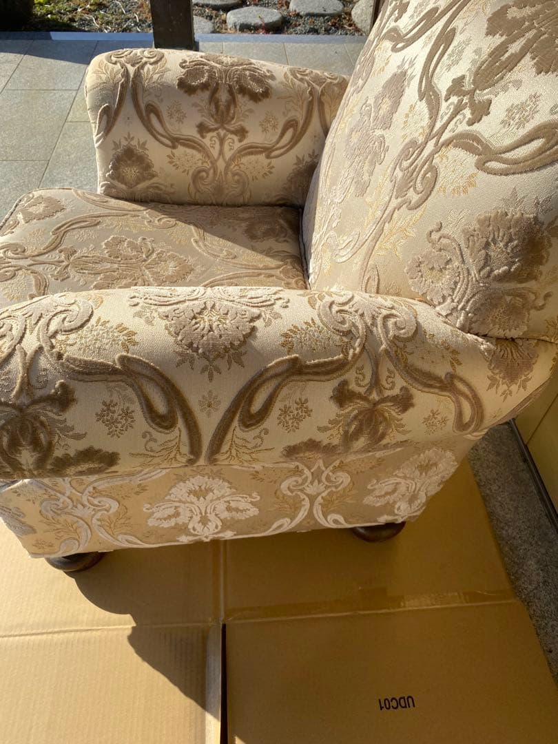 【あーる】【美品】アンティーク　ヴィンテージ　1Pソファー