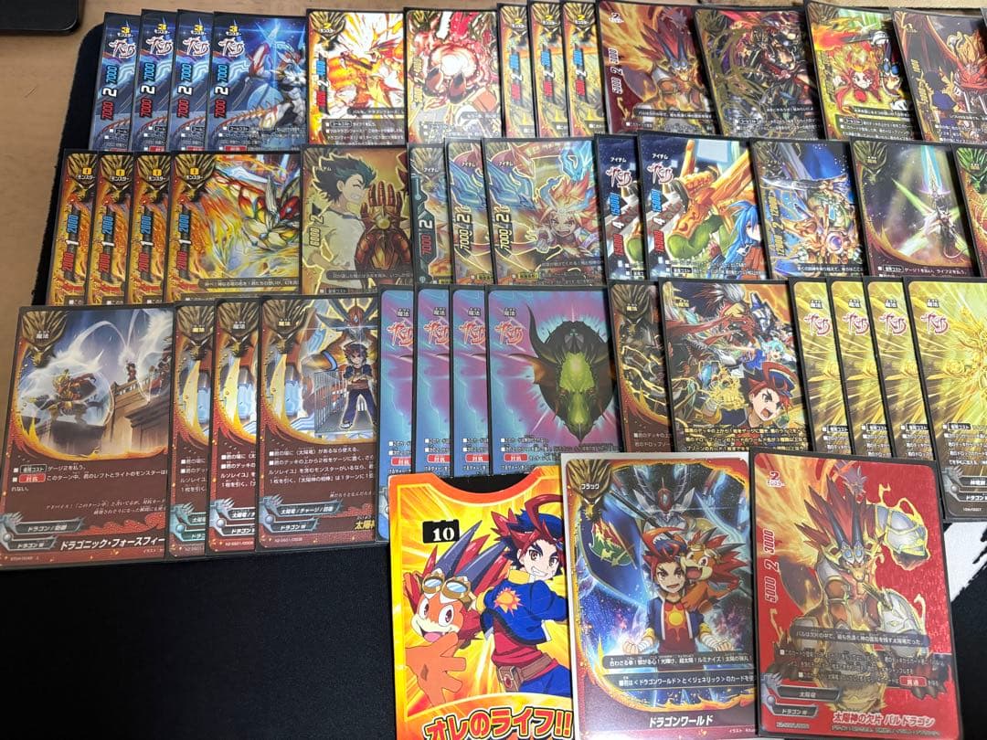 バディファイト　太陽竜デッキ　ライフカウンター、スリーブ付き