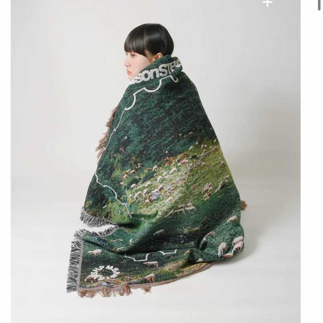 【新品】MAISONSTRAYSHEEP RUG GREEN ブランケット
