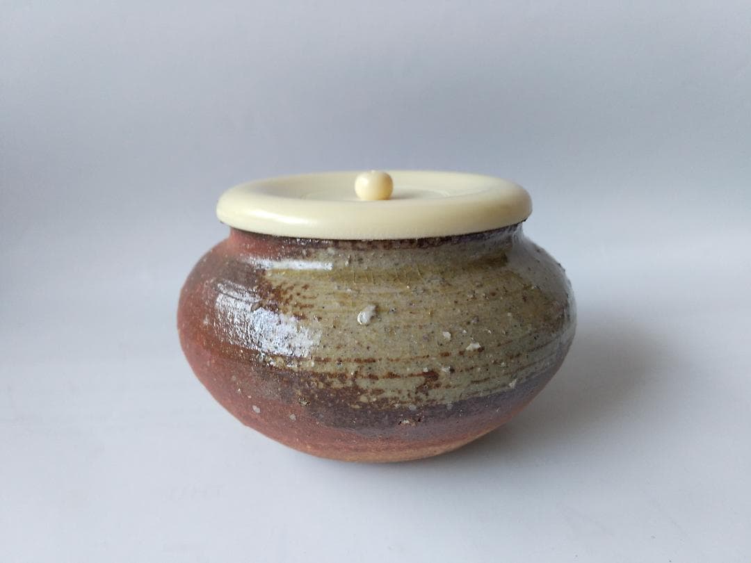 がっちゃん信楽焼 大海 茶入 今井桂秋 仕覆 織部異紋 茶道具 共箱 新品