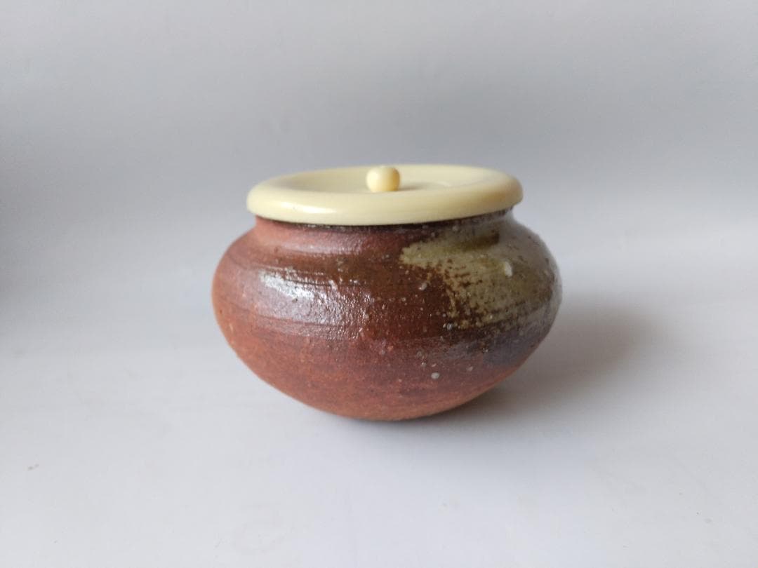 がっちゃん信楽焼 大海 茶入 今井桂秋 仕覆 織部異紋 茶道具 共箱 新品