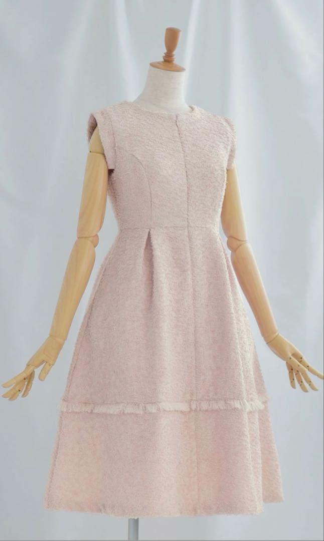 スペシャリテ　フリンジ　ツィード　ワンピース、婚活ワンピース