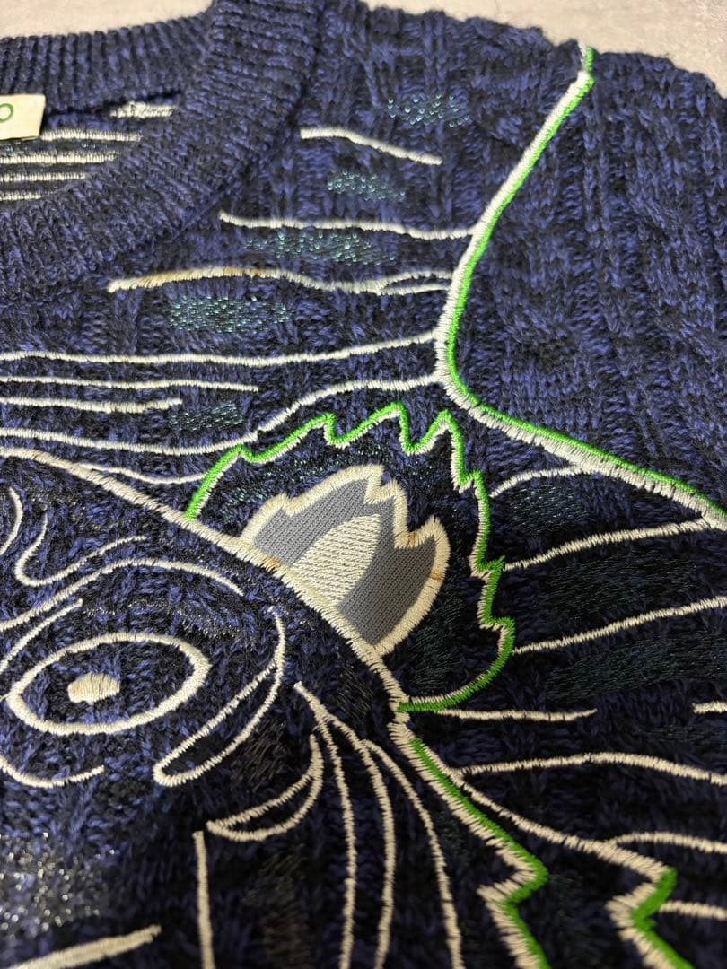 KENZO ライオン刺繍セーター Lサイズ ネイビー