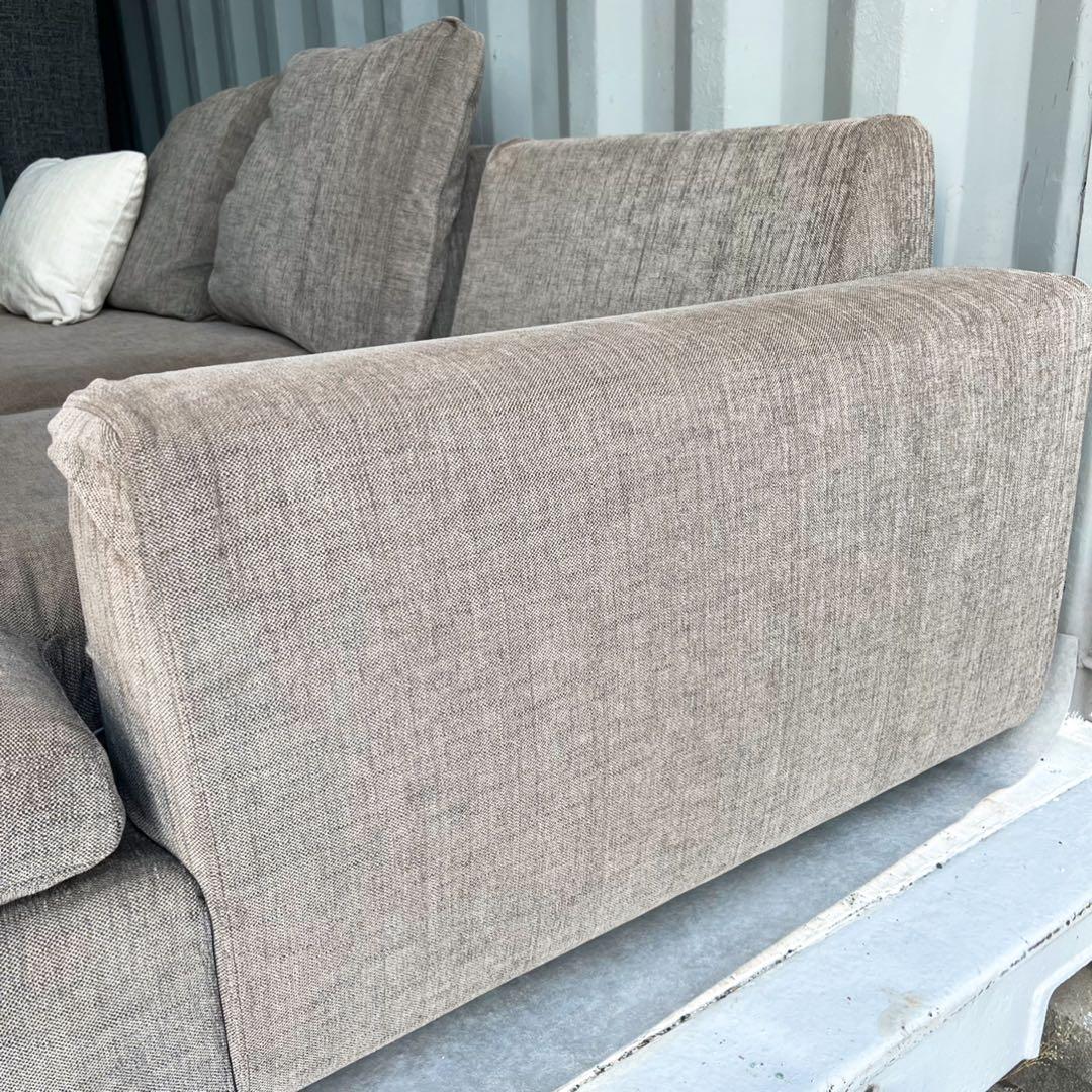 取付無料！アルフレックス SONA ブラウンファブリック3Pカウチソファ✨