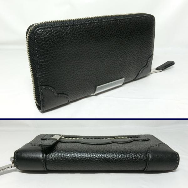 極美品マークジェイコブス ラウンドファスナー長財布 コンチネンタル レザー黒