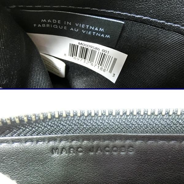 極美品マークジェイコブス ラウンドファスナー長財布 コンチネンタル レザー黒