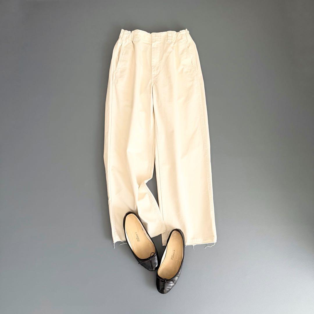 極美品　ドゥロワー　DRAWER　CAPSULE コットンツイル　タチキリパンツ