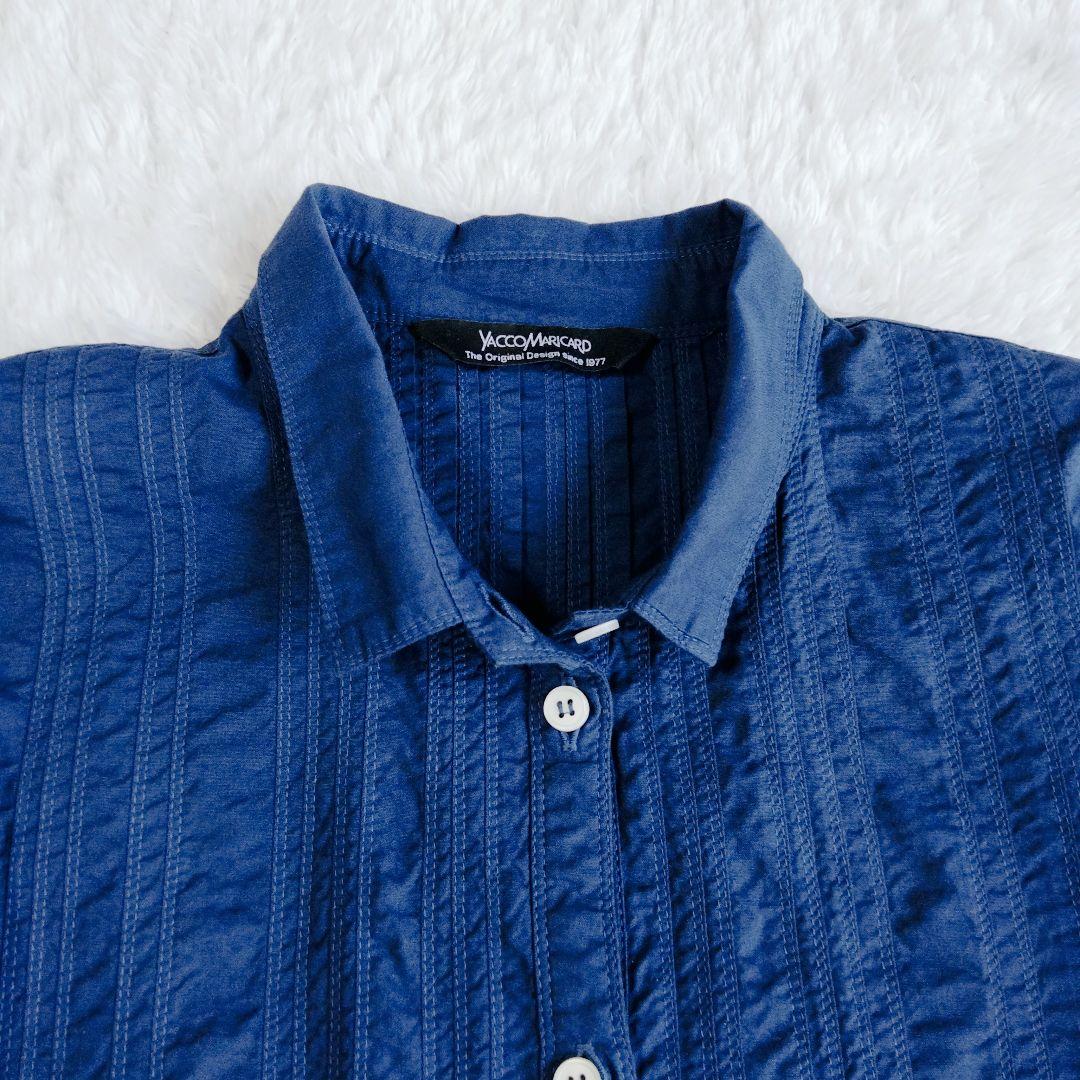 ヤッコマリカルド　シャツワンピース　ピンタック　ロング丈　半袖