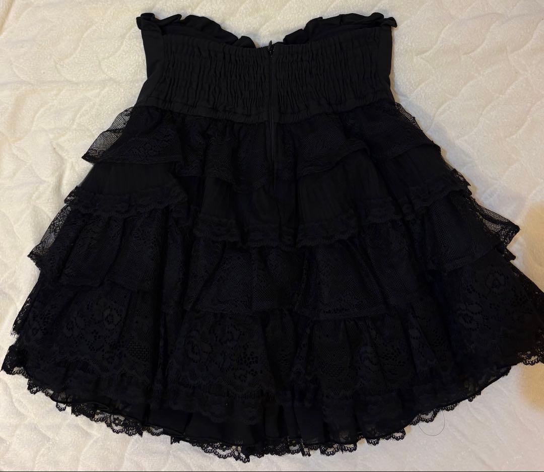 リズリサ ティアードフリルスカパン ブラック