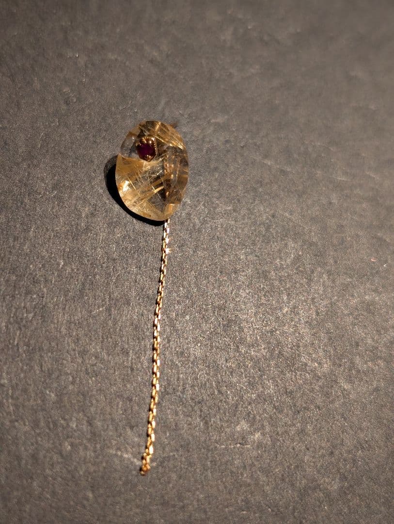 MONAKA Jewellery　モナカ　フラットピアス　ルチルクォーツ