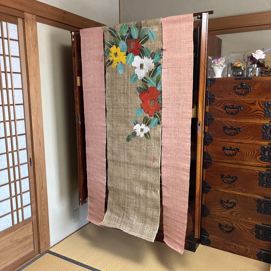 魯山人の四季 手描き本麻のれんコレクション 全4点 タペストリー 未使用品
