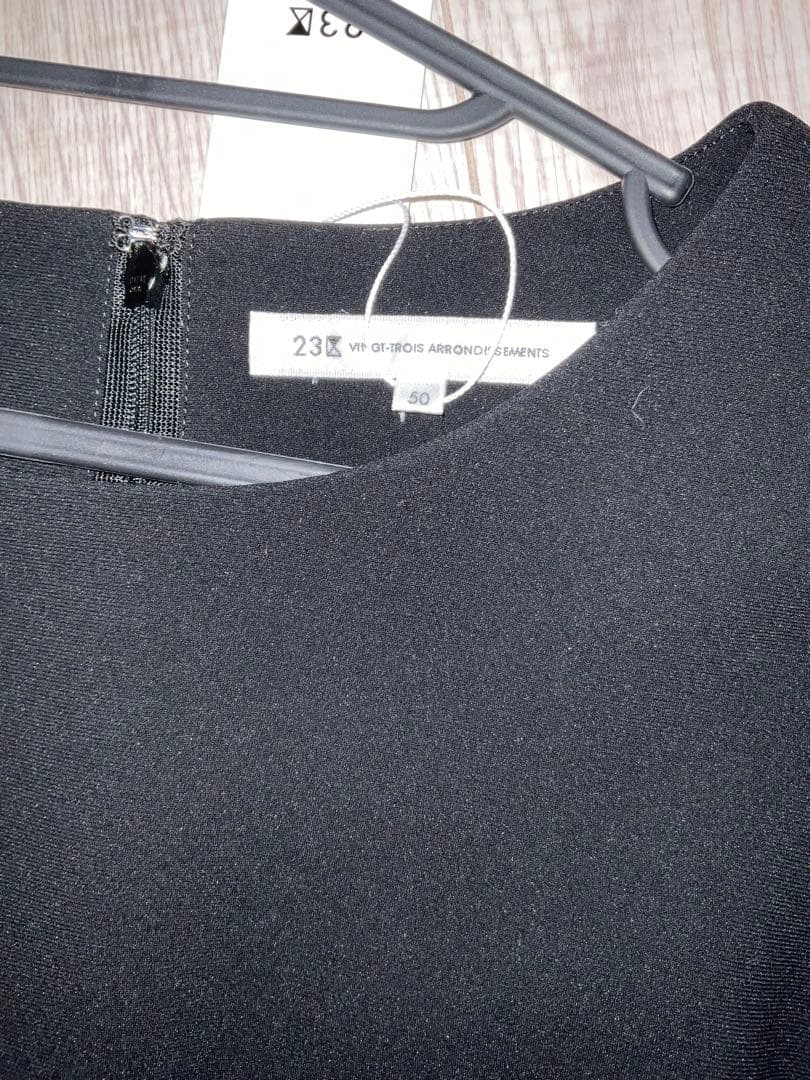 【新品・未使用】23区　黒　長袖ワンピース