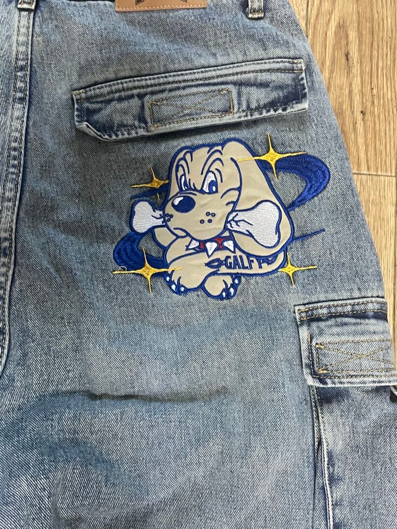 GALFY デニム ワイド カーゴ L 中型犬 男女兼用