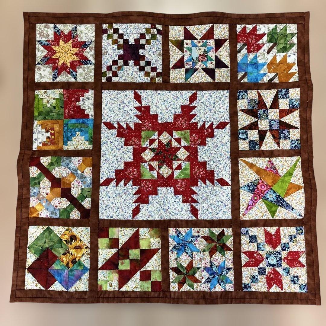 (週末値下げ)ハンドメイド パッチワークサンプラーキルトタペストリー