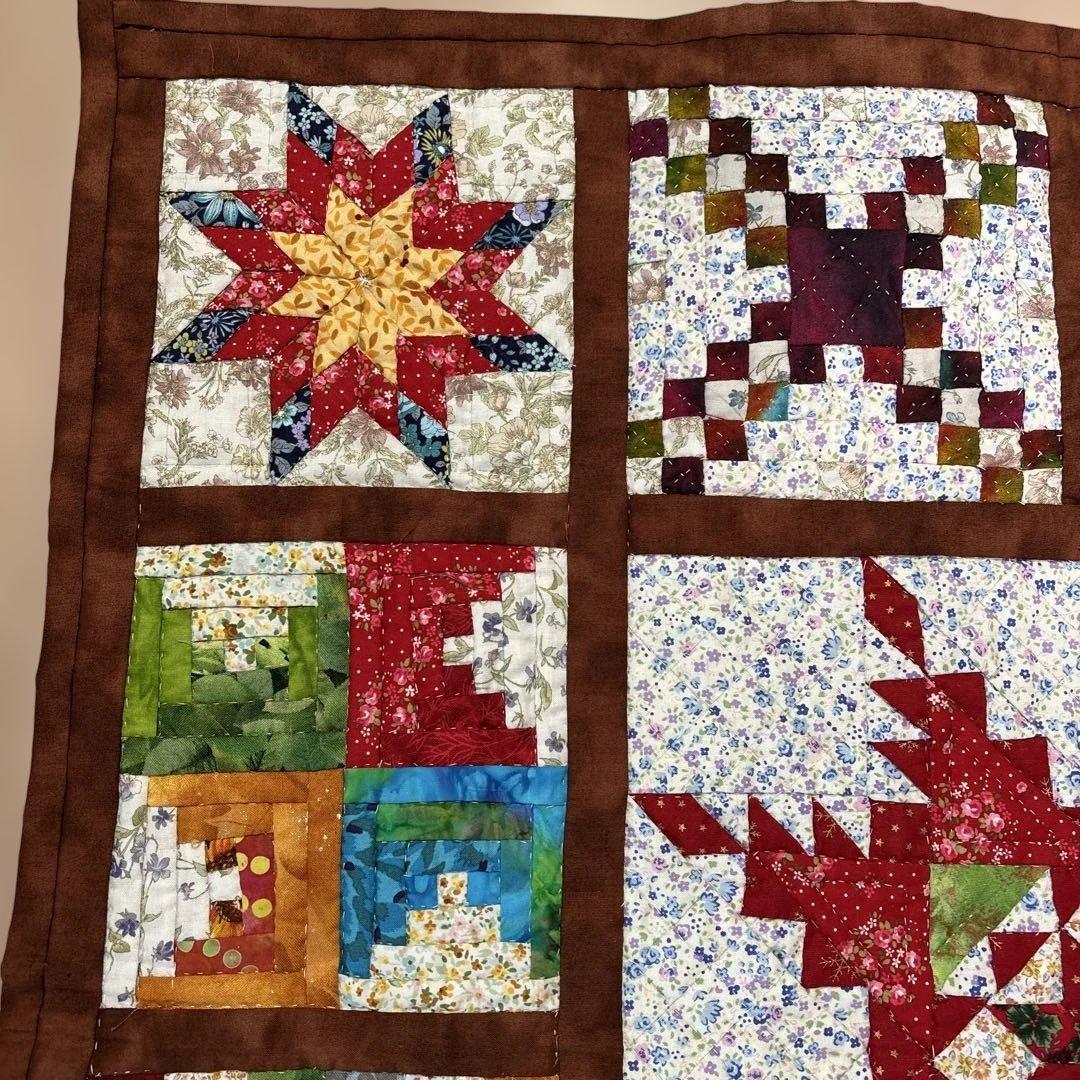 (週末値下げ)ハンドメイド パッチワークサンプラーキルトタペストリー