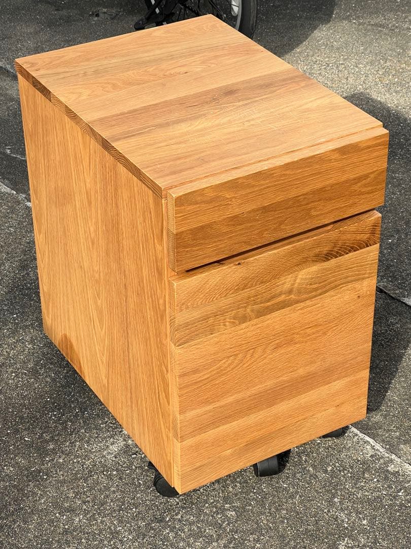 無印良品　無垢材デスクキャビネット　オーク材　学習机　1