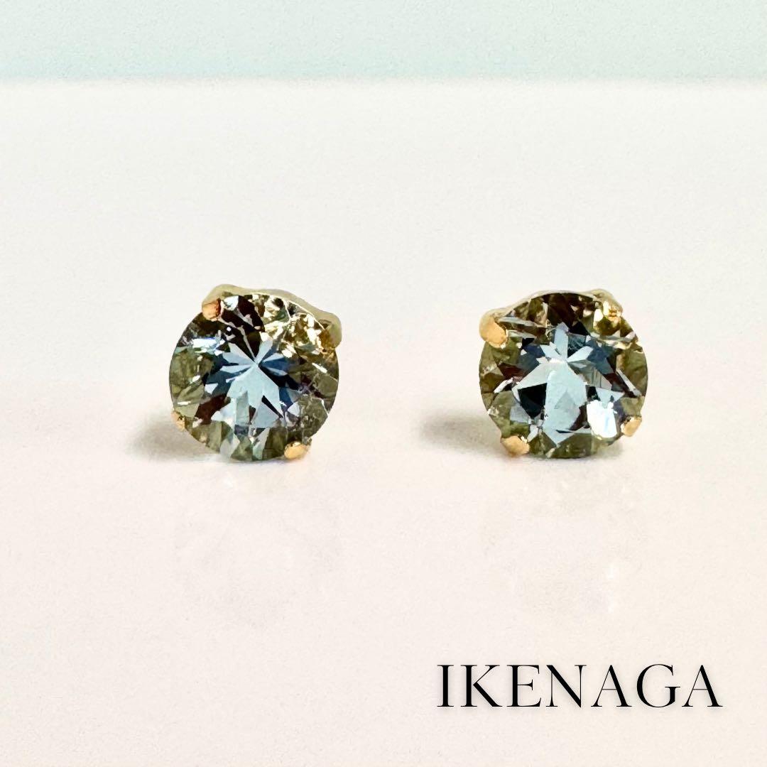 [お客] ◆新品◆ k18 アクアマリン　ピアス