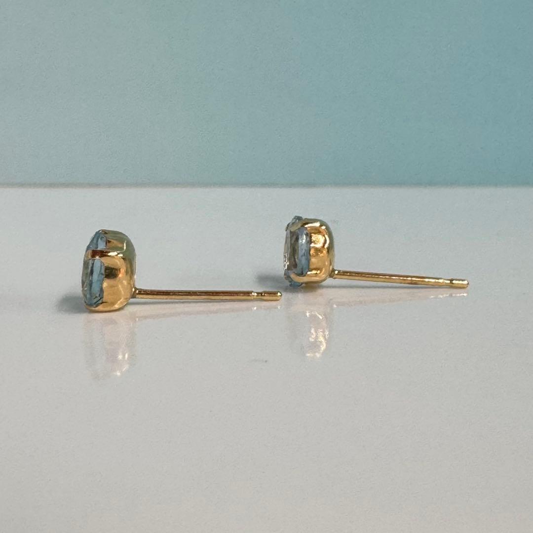 [お客] ◆新品◆ k18 アクアマリン　ピアス