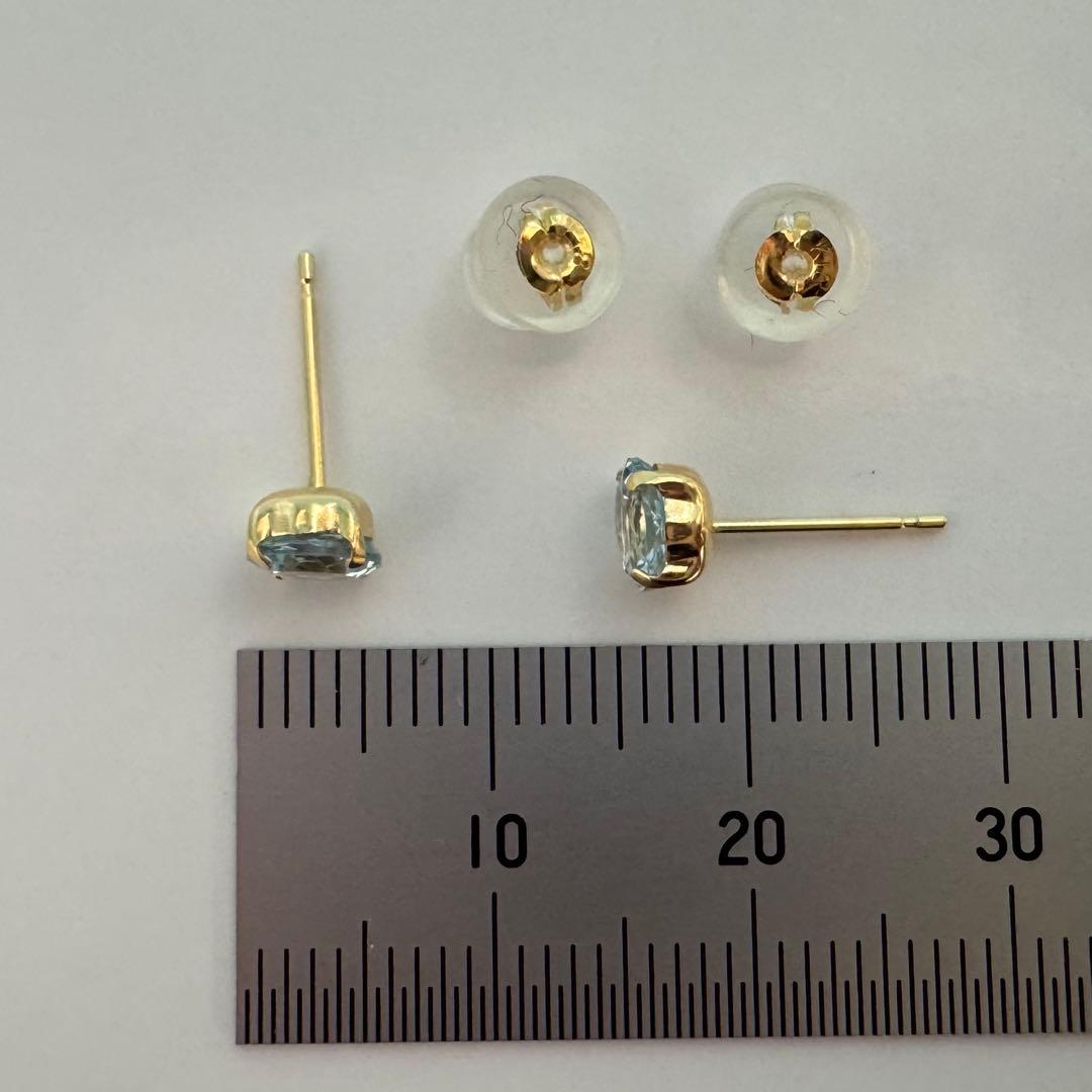 [お客] ◆新品◆ k18 アクアマリン　ピアス