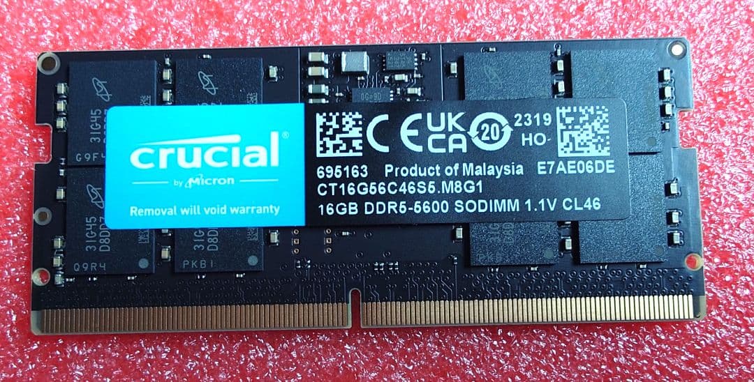 crucial 16GB DDR5−5600 CT16G56C46S5