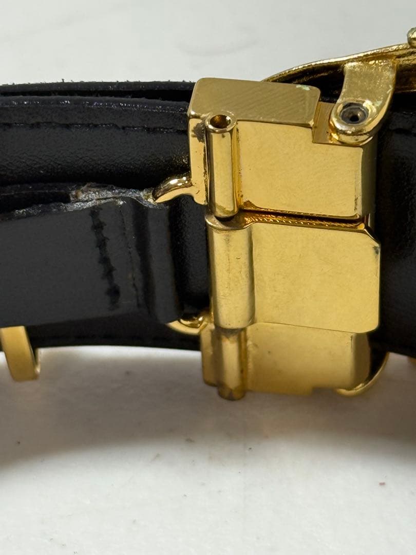 CELNE セリーヌ　ブラックスエードベルト 金色バックル