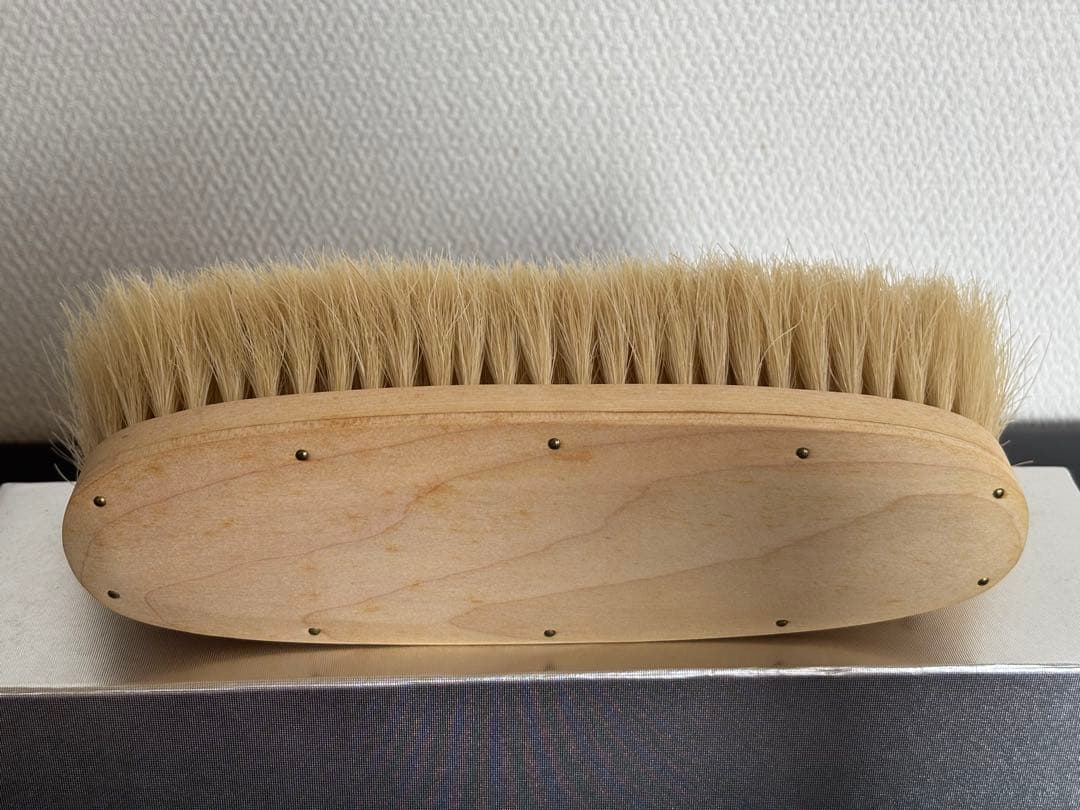 【美品】ブラシの平野　手植え水雷型　馬尾毛100% 金クシ付属