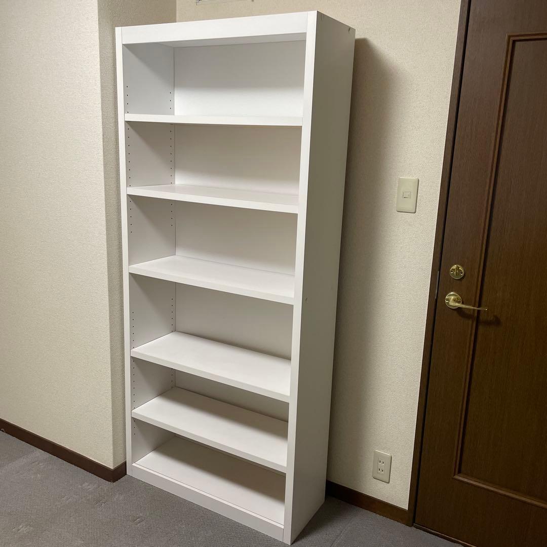 ホワイト 6段本棚 木製