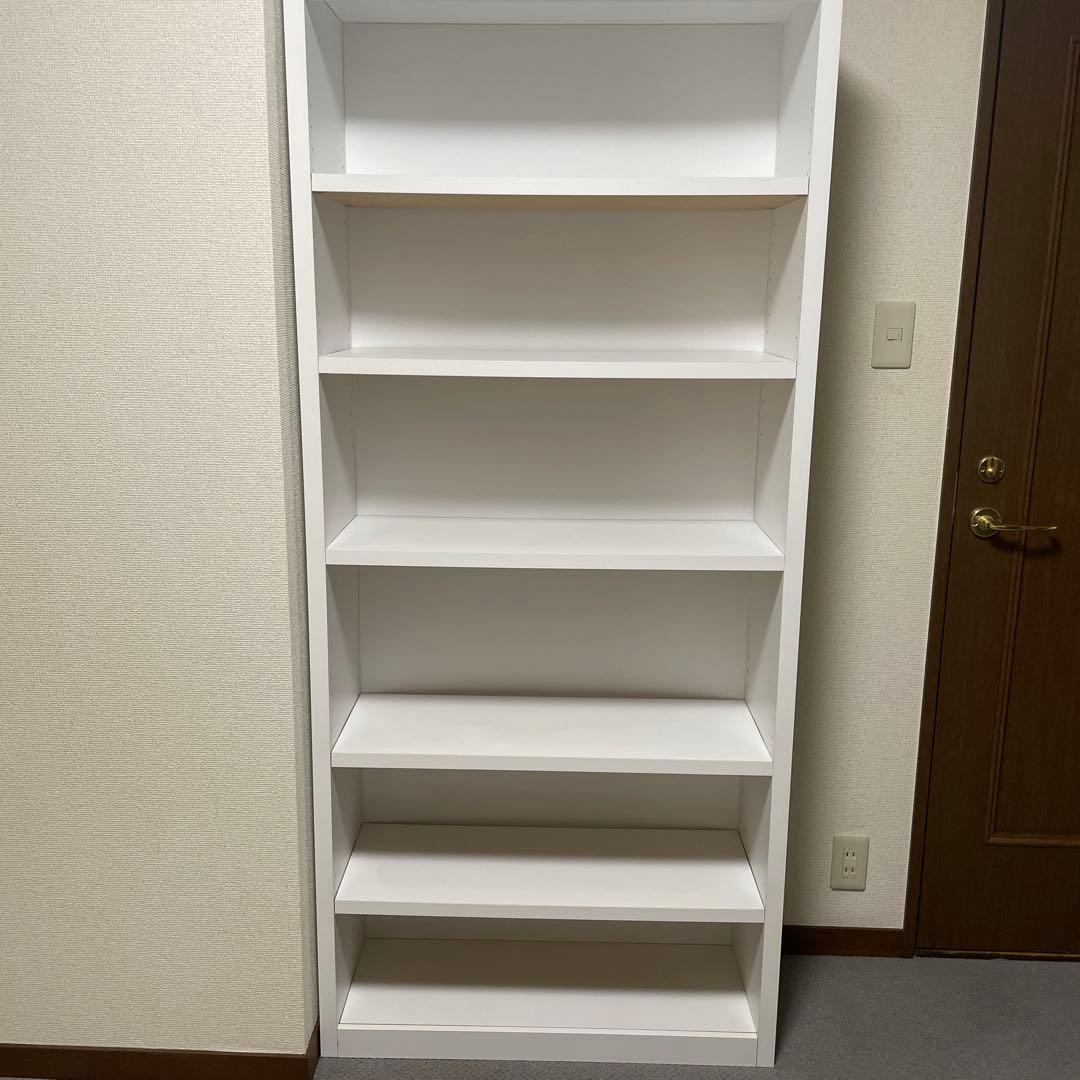 ホワイト 6段本棚 木製