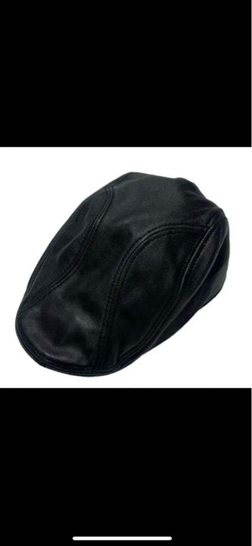 Schott ブラック レザー キャスケット F