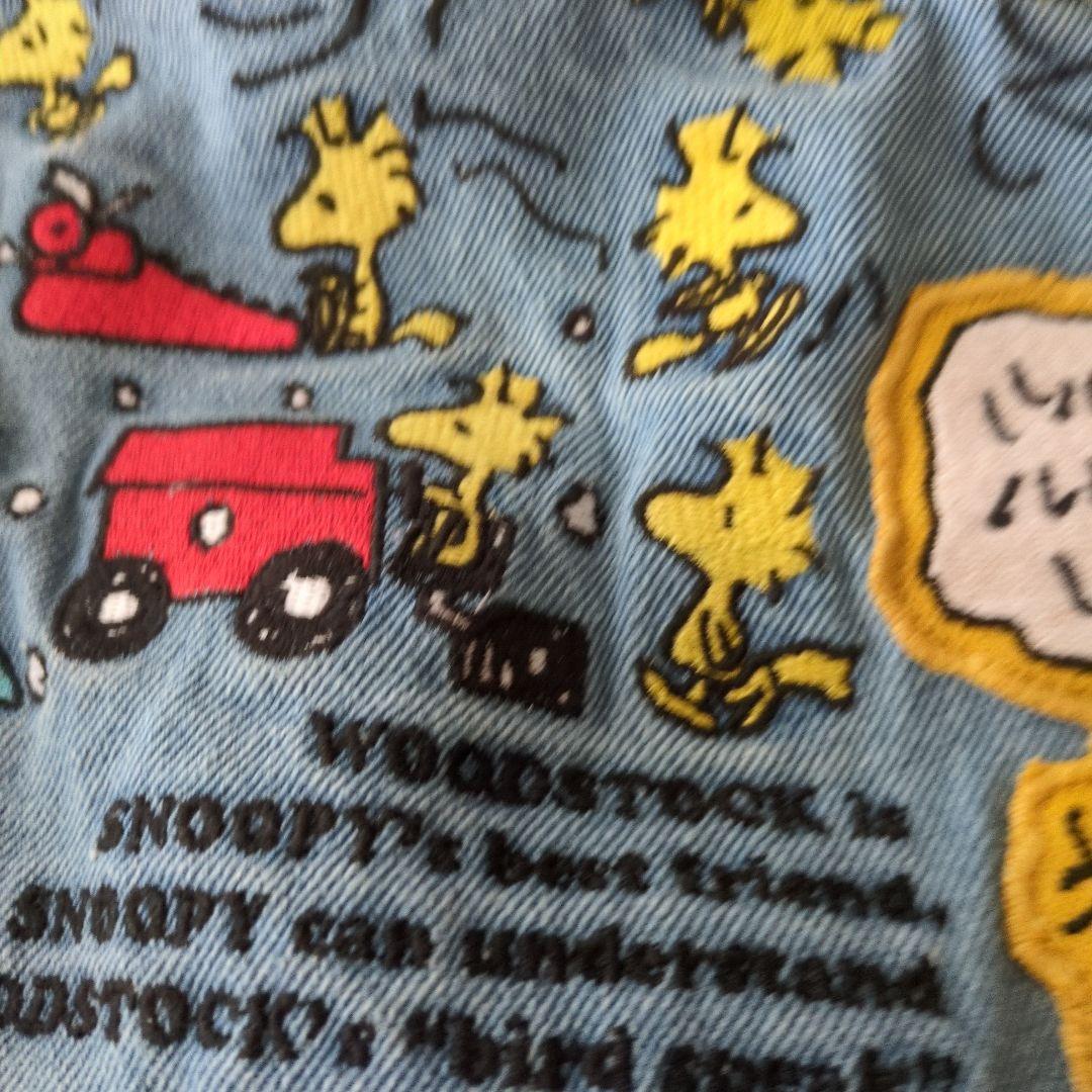 ③【新品】スヌーピー 刺繍デニムビッグバッグ (ウッドストック75周年)