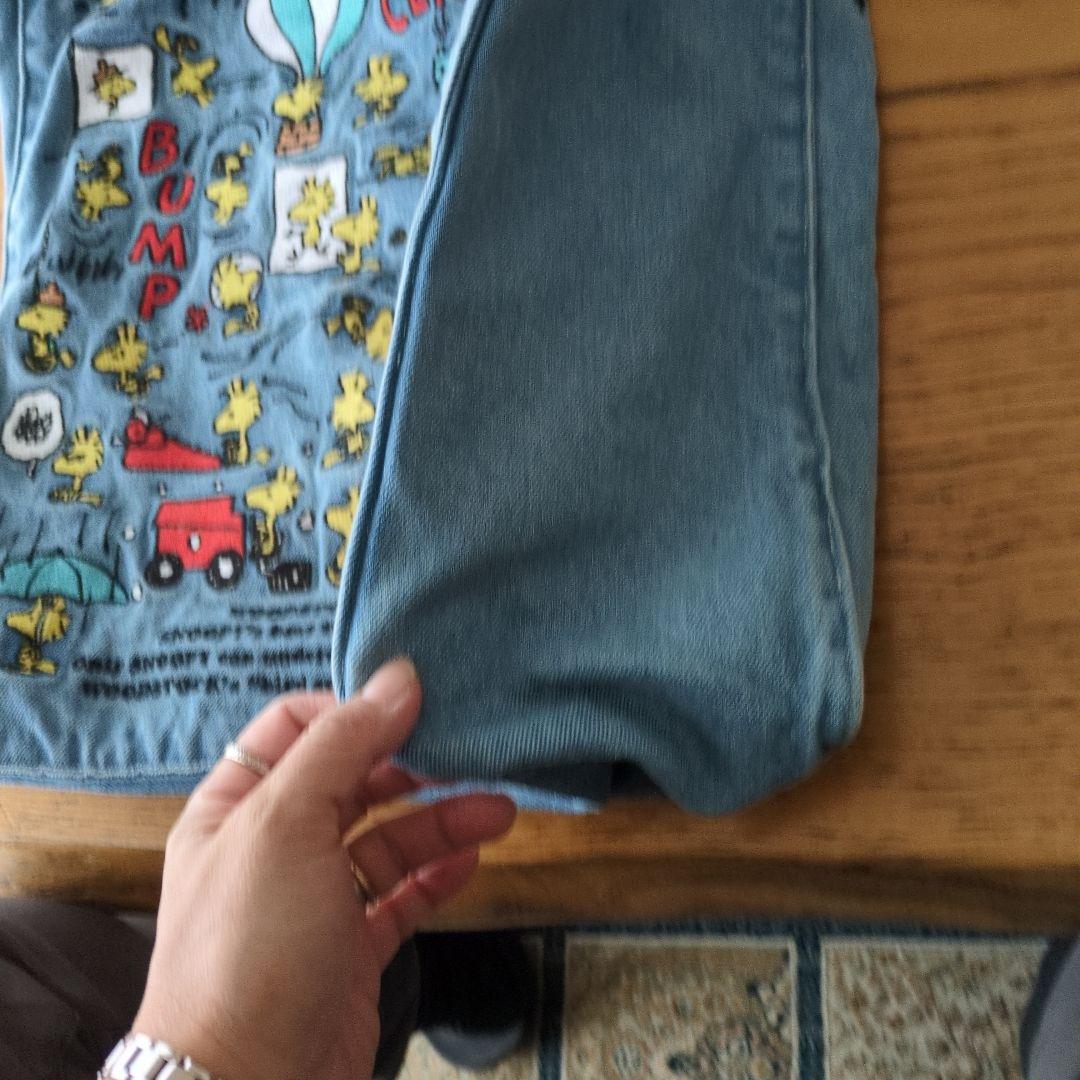 ③【新品】スヌーピー 刺繍デニムビッグバッグ (ウッドストック75周年)