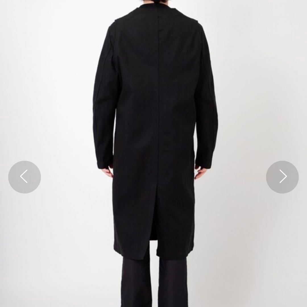 ALMOSTBLACK オールモストブラック　ノーカラーレイヤードコート