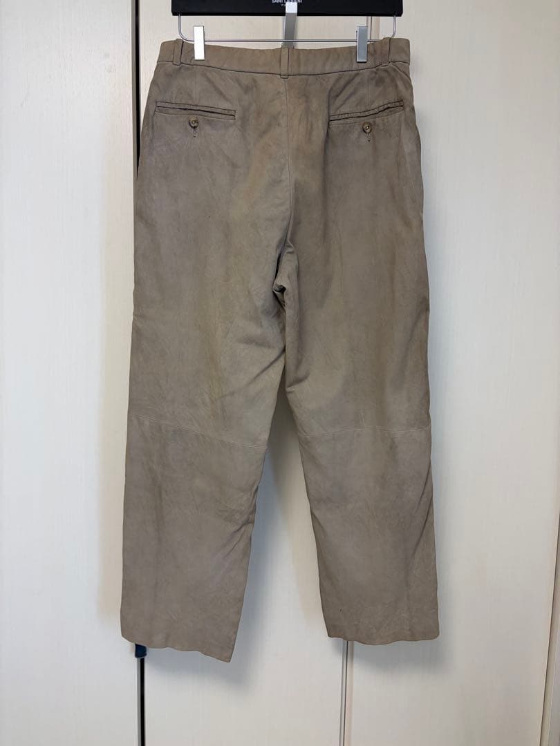 90s ラルフローレン スエード レザー パンツ 33 ベージュ