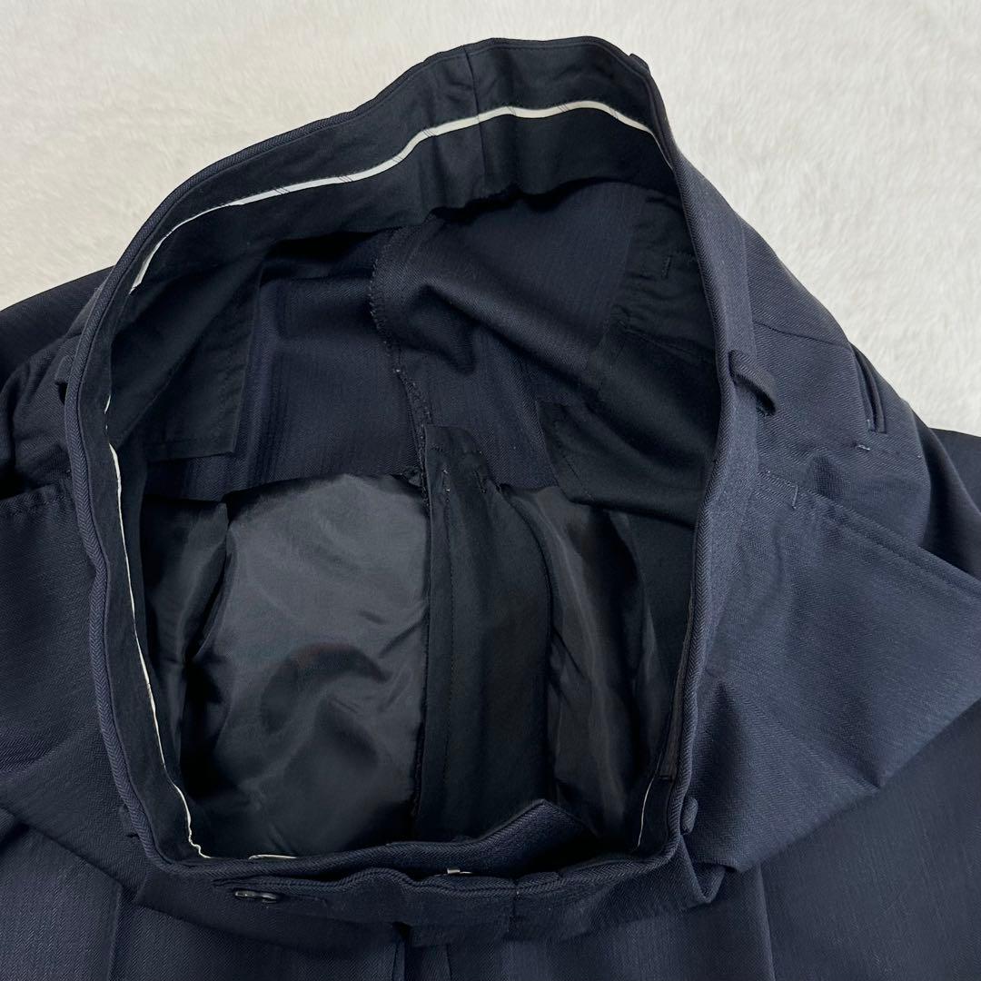 美品◎エルメネジルド ゼニア スーツ セットアップ ネイビー ウール AB5 L