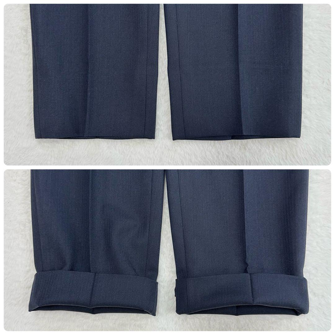 美品◎エルメネジルド ゼニア スーツ セットアップ ネイビー ウール AB5 L