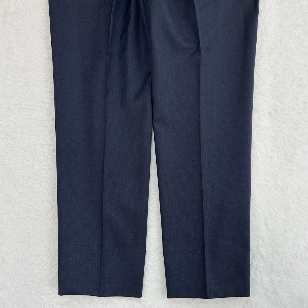 美品◎エルメネジルド ゼニア スーツ セットアップ ネイビー ウール AB5 L