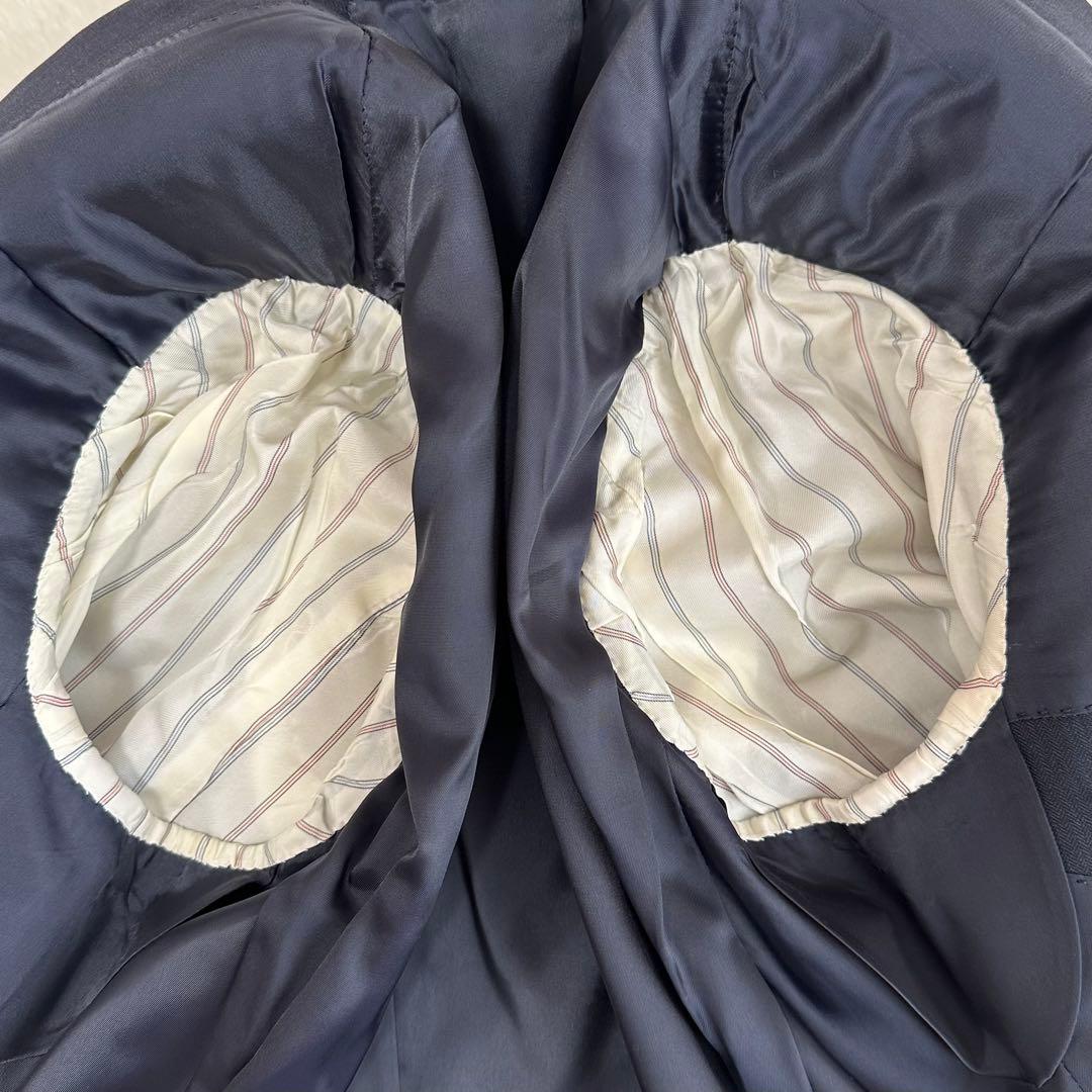 美品◎エルメネジルド ゼニア スーツ セットアップ ネイビー ウール AB5 L