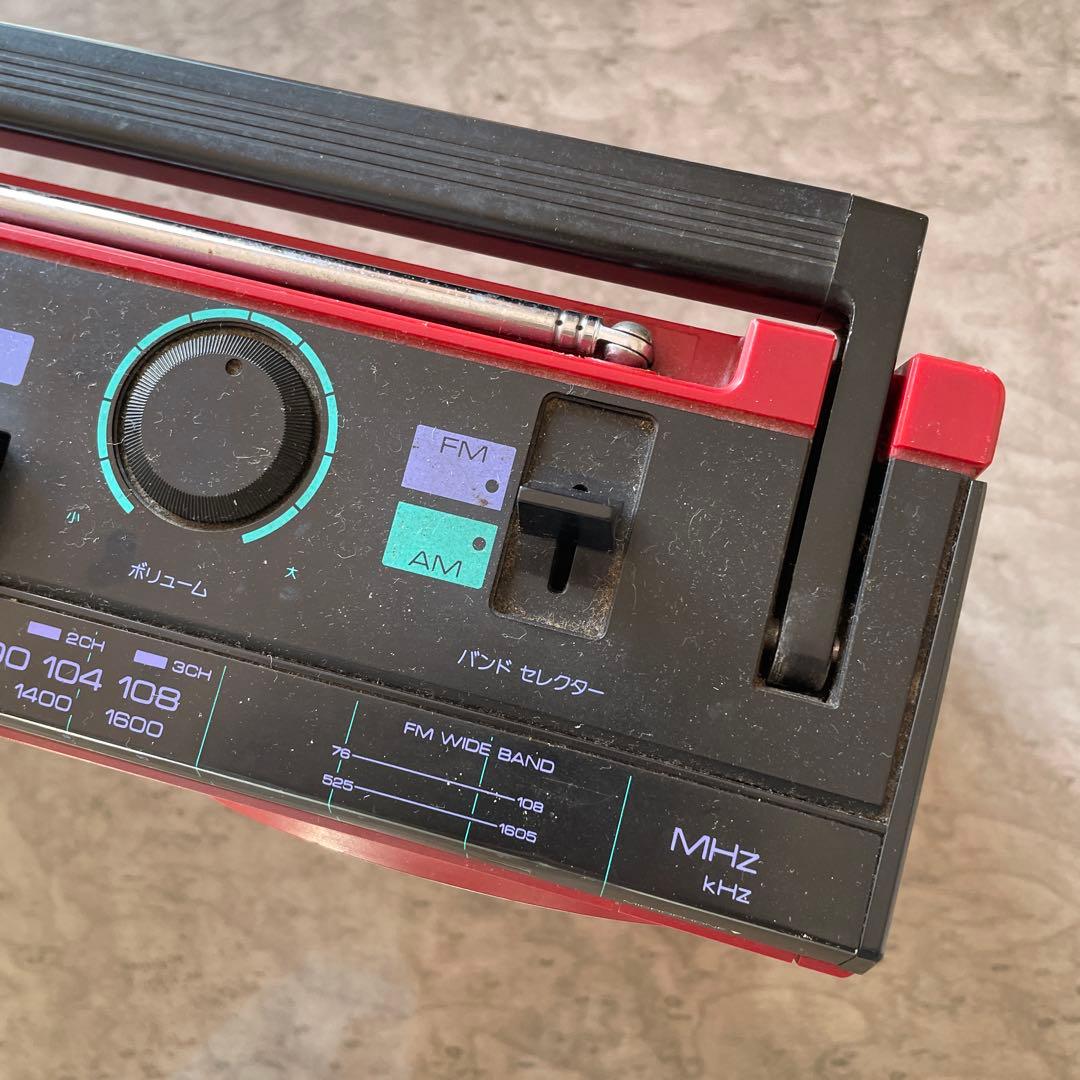 AIWA アイワ CS-J20 ラジカセ 赤 昭和レトロ