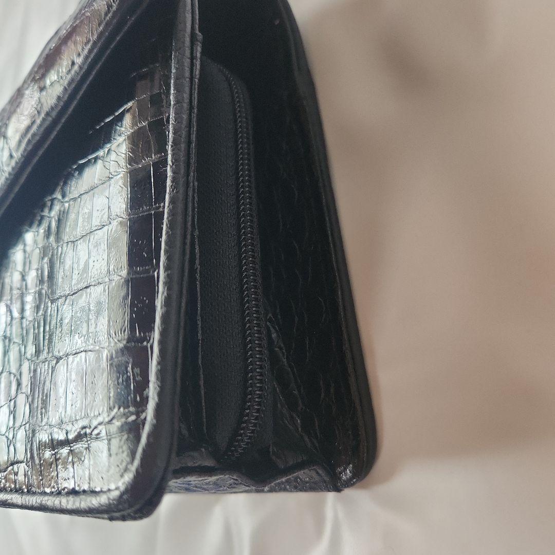 amiet カイマン レザーハンドバッグ ショルダー 2way 黒　ロック付き