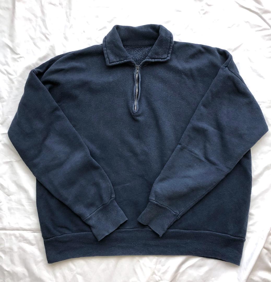 60s half zip sweat shirts ナス紺