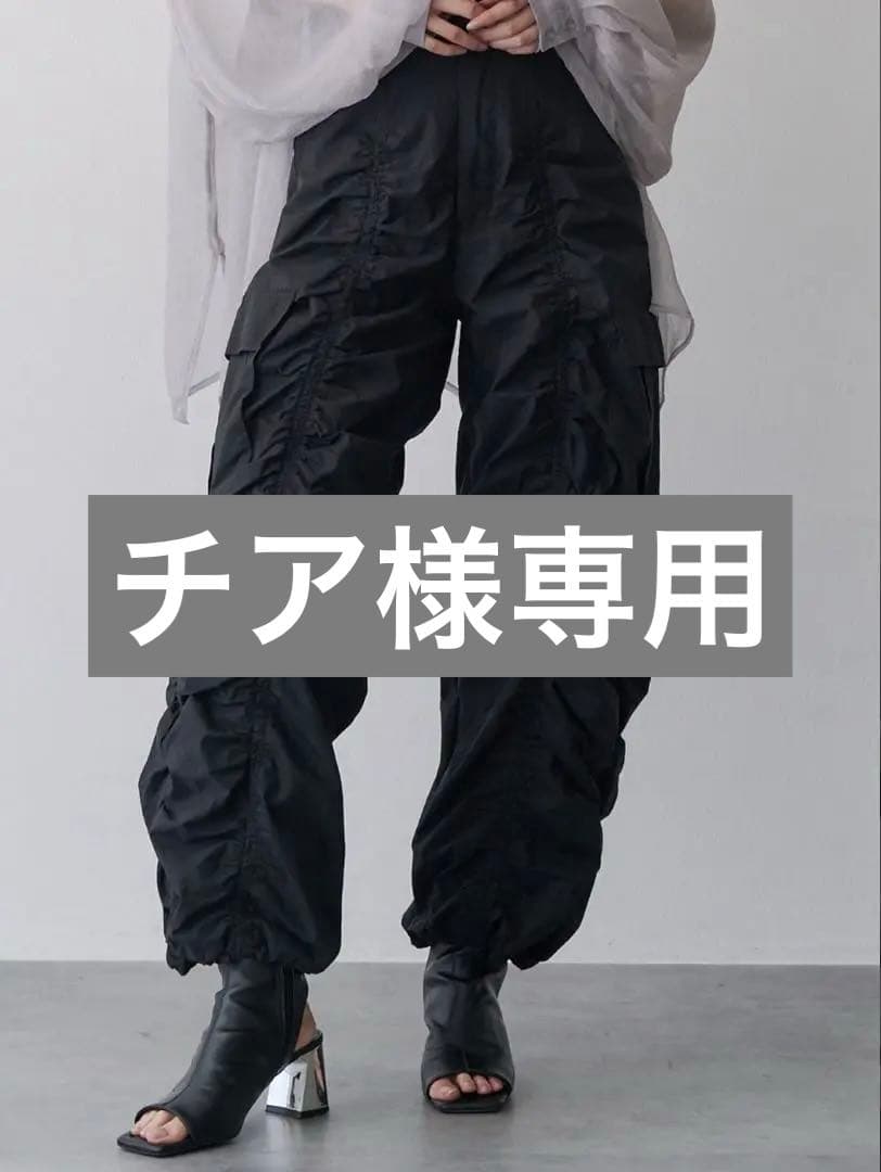 MURUA(ムルーア) シャーリングカーゴパンツ ブラック