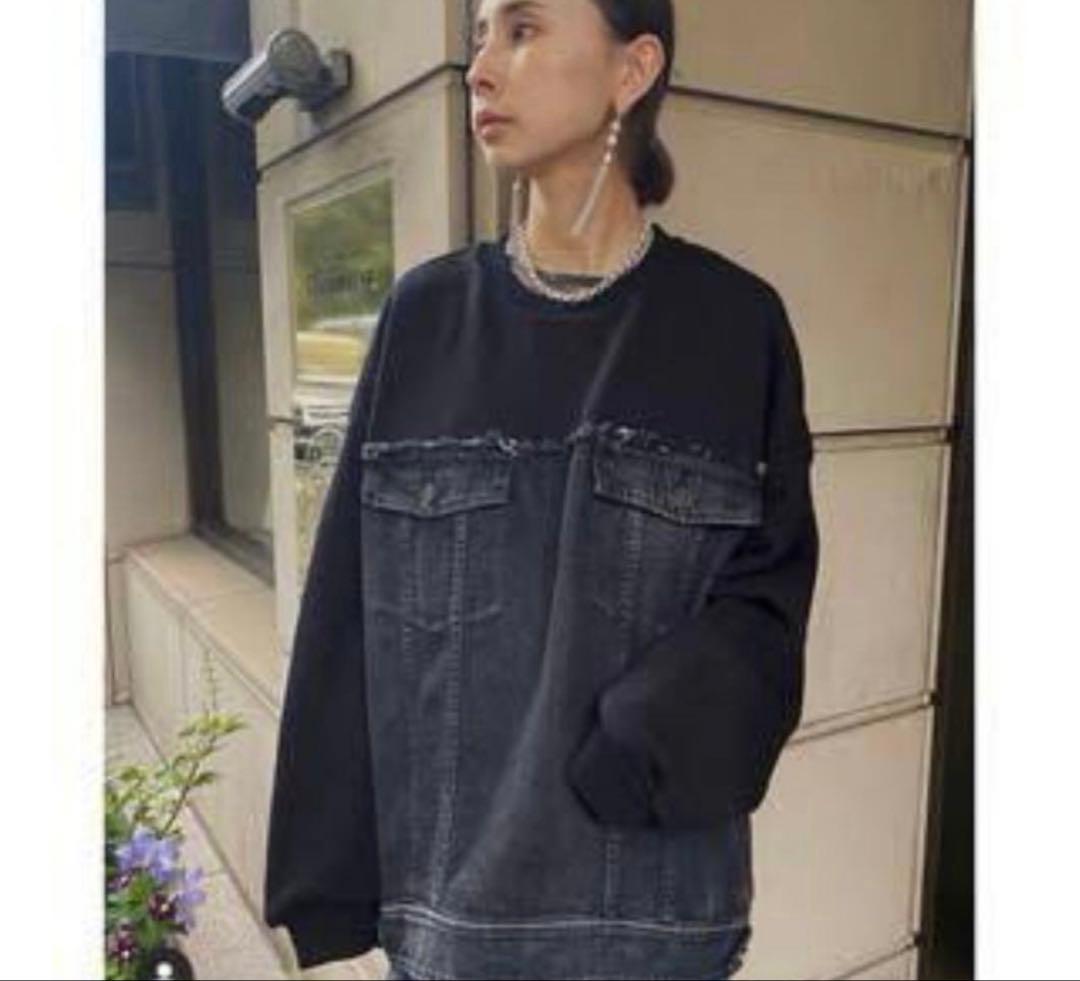 トップス DENIM SWEAT OVER TOP