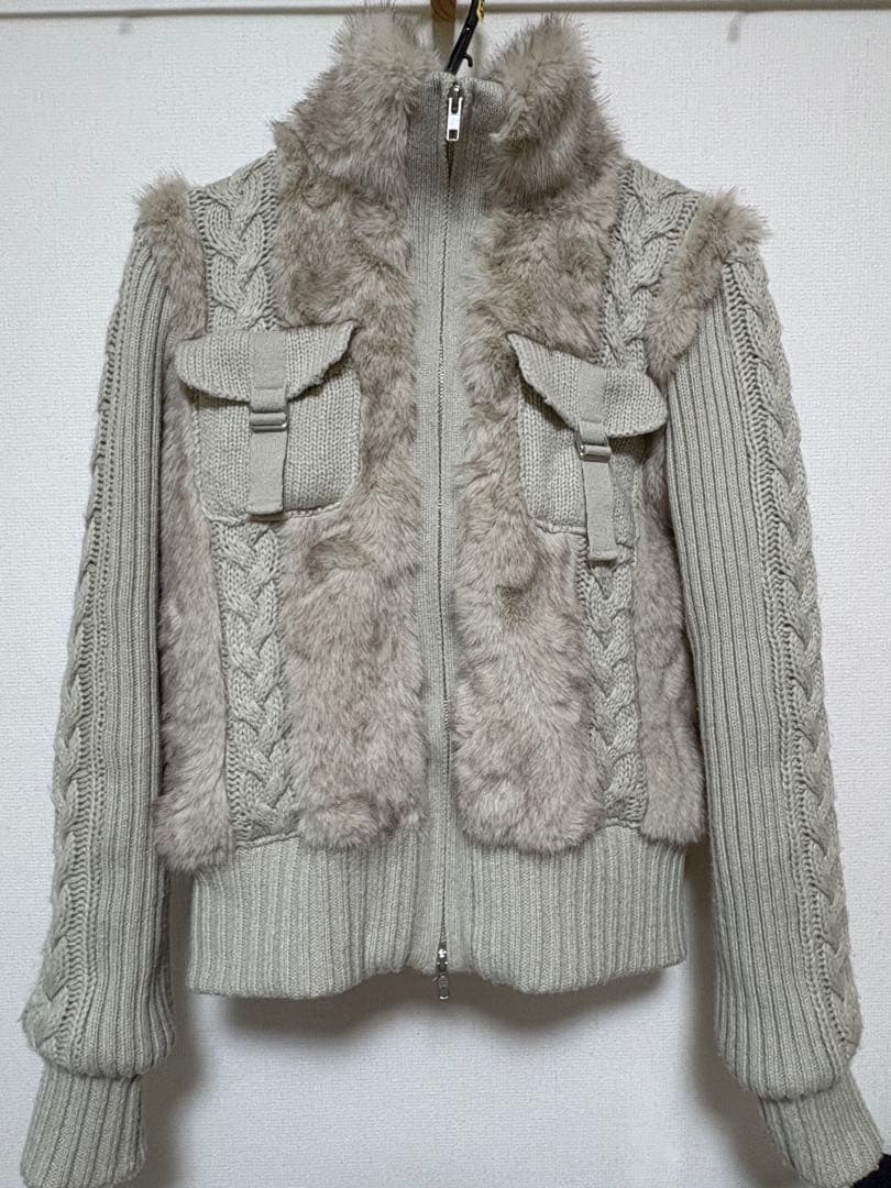 ラグアジェムCABLE KNIT FAUX FUR ブルゾン