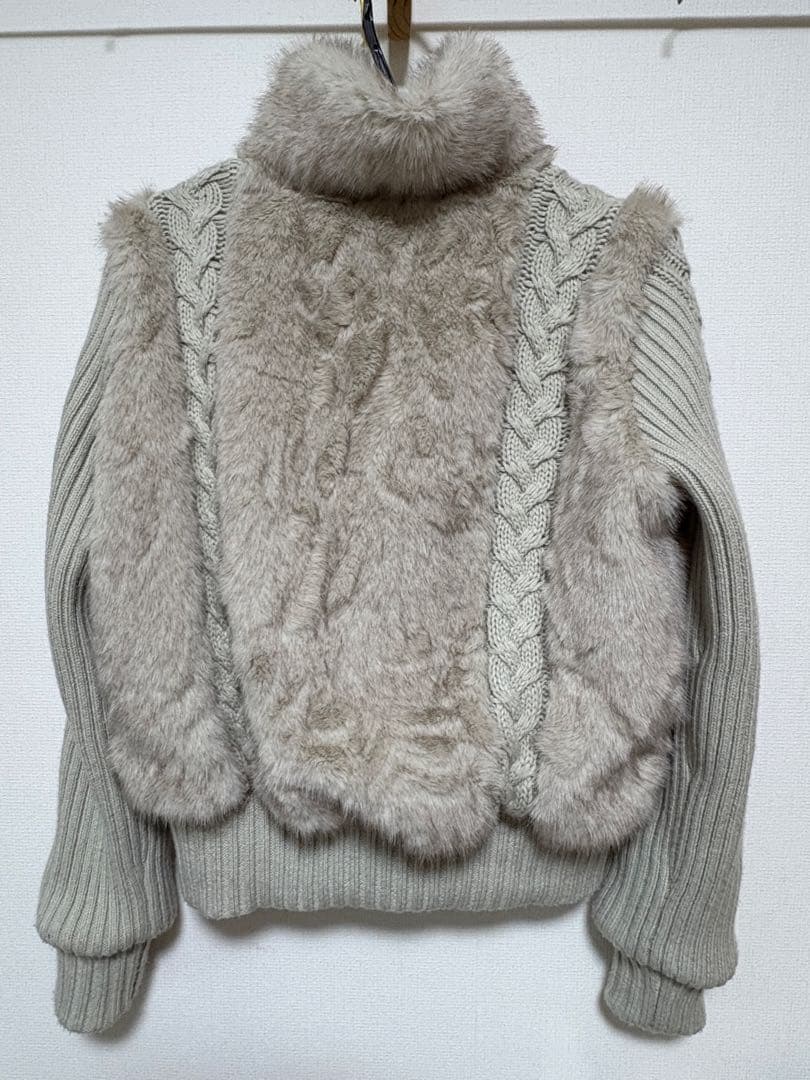 ラグアジェムCABLE KNIT FAUX FUR ブルゾン